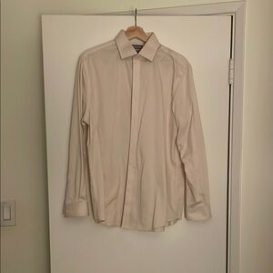 Michael Kors Cream Dress Shirt Long Sleeve Button-Down
